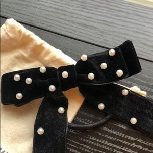 J Crew Bow Hair Tie with Pearl detail